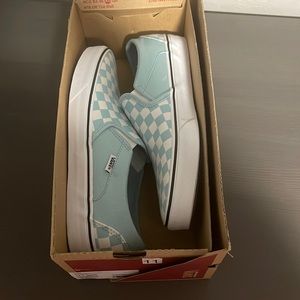 Women Vans Asher checkerboard aquatic white